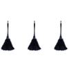 Oikabio 3Pc Fashion Turkey Duster with Black Plastic Handle Cleaning Tool(Black) 35cm view 1