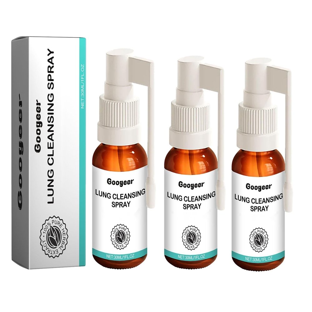 3 Pcs Lung Cleansing Spray, Herbal Lung Cleansing Spray, Googeer Herbal Lung Cleanse Mist, Herbal Spray Cleansing Lung, Respiratory Support and Mucus Relief to Breath Easy