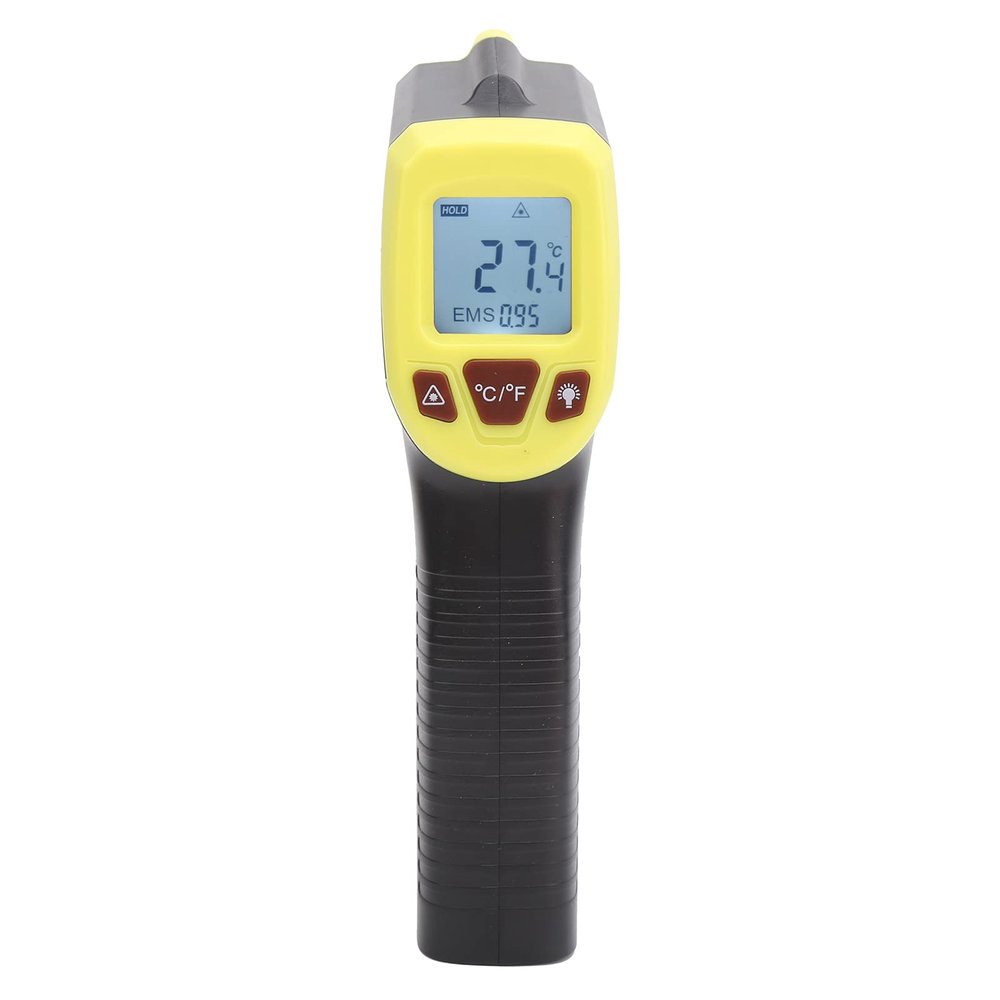 ANKROYU Thermometer, ABS Plastic Infrared with LCD Display Industrial Thermometer, Temperature Measuring Guns Infrared, LCD Thermometer for Cooking, Home Repairs(yellow)