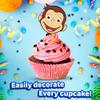 24x Curious ge Cupcake Toppers  Strong Picks Happy Birthday Dcor, Cupcake Decorations for Kids Birthdays view 2