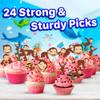 24x Curious ge Cupcake Toppers  Strong Picks Happy Birthday Dcor, Cupcake Decorations for Kids Birthdays view 4