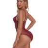 QIUXWJSX Women's Sexy Floral Lace Bodysuit with Deep V-Neck and Snap Crotch lace/A/M view 2