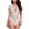 QIUXWJSX Women's Backless Bodysuit Sexy Lingerie Babydoll Nightie Lace Sleepwear Transparent/A/XXL view 2