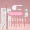 Electric Toothbrush for Adults Kids, USB Rechargeable Soft Toothbrushes with 8 Brush Heads (3 Types), 6 Modes Deep Clean Electric Toothbrush, IPX7 Fully Automatic Travel Toothbrush (Pink) view 3