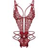 QIUXWJSX Women's Sexy Bodysuit Floral Lace Deep V-Neck Babydoll Open Back Lingerie Transparent Sleepwear Underwear lace/F/XXL view 1