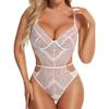 QIUXWJSX Women's Bodysuit Sexy Lace Teddy Lingerie V-Neck Backless Underwear Sleepwear Babydoll Lingerie Transparent Open Crotch for Birthday lace/B/XXL view 1