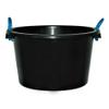 Black - 70L Litre Extra Large Heavy Duty Multipurpose Plastic Builder Bucket/Tub with Blue Rope Water tub Storage Bucket Plasterers Mixing Cement Muck Buckets - Made in UK view 1