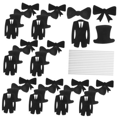 Cabilock Unique Cake Toers for Fathers Day 60 Pcs Cake Name Toer Bow Tie Decor for Party Celebration
