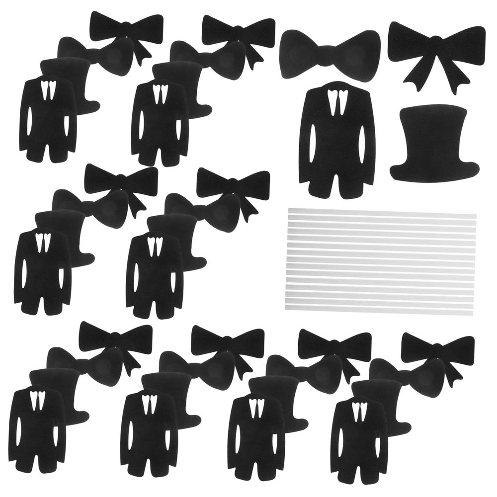 Cabilock Unique Cake Toers for Fathers Day 60 Pcs Cake Name Toer Bow Tie Decor for Party Celebration