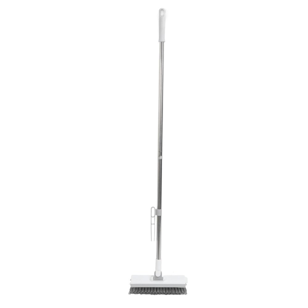 2 in 1 Floor Brush Scrubber, 180 Degree Rotating Floor Scrubbing Brush for Bathroom (White)