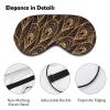 Gold Abstract Peacock Feathers Soft Sleep Mask with Adjustable Strap Eye Masks Cover Blocks Light for Women Men view 3