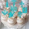 Rsstarxi 24 Pack First Holy Communion Cupcake Toppers Dove God Bless Cross Cupcake Picks First Communion Cake Decorations for Baby Shower Baptism Theme Party Decorations Blue view 3