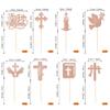 Rsstarxi 24 Pack First Holy Communion Cupcake Toppers Glitter Dove God Bless Cross Cupcake Picks for First Communion Baby Shower Baptism Theme Party Cake Decorations Rose Gold view 2