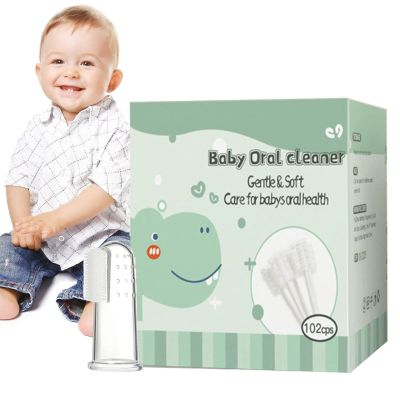 60/120 Infantt Oral Cleaner - Flexible Baby Oral Cleaner, Disposablee Soft Baby Toothbrush | Baby Mouth Cleaner, Soft Gauze Toothbrush Oral Cleaning Stick for Infantts and Babies