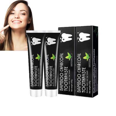 2PCS Bamboo Charcoal Toothpaste, Coconut Shell Bamboo Charcoal Toothpaste, Teeth Whitening Bamboo Charcoal Toothpaste, Tooth Stain Removal, Fresh Breath, 2pcs*105g