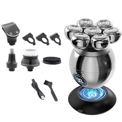 Electric Razor for Men, 5 in 1 Wet Dry Electric Shaver Beard Hair Trimmer Rechargeable Bald Head Shaving Machine LCD Display Men Grooming Kit Electric Razor