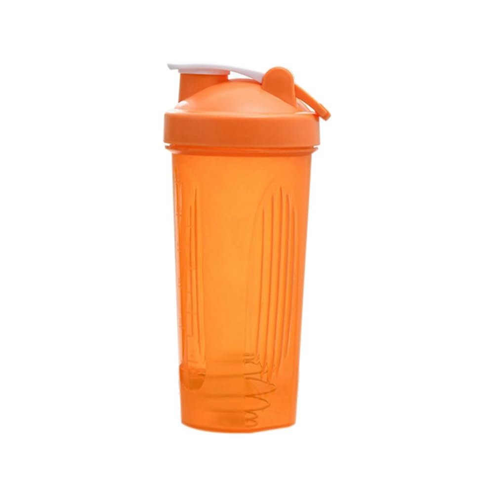 Misamo Shaker Cup Sports Portable Convenient Stirring Cup 600Ml Plastic Shakers Bottle Adults Easy to Use Orange