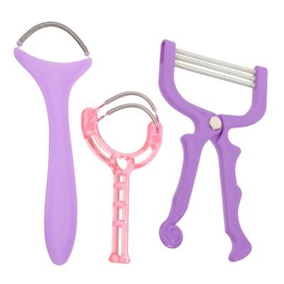 Beatifufu 3pcs Facial Hair Remover Spring Manual Handheld Epilator for Women Face Epilator for Chin Hair Removal Portable for Women