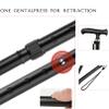 Rotating Quad Cane, Foldable Walking Sticks Lightweight Aluminum Alloy Crutch with Comfortable T-handle Elderly Daily Living Aids Foe Men Woman view 3