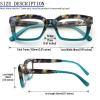 MMOWW 3-Pack Oversized Reading Glasses for Women - Anti Blue Light Glasses with Square Frame (Hawksbill blue+Orange+Rainbow, +0.0) view 4