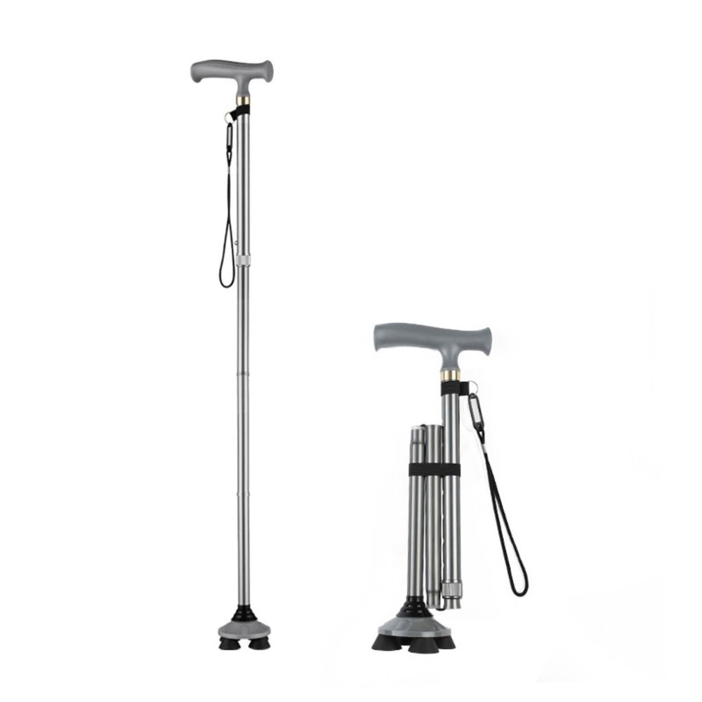 Foldable Walking Cane Height Adjustable Crutch with Soft Ergonomic Handle for Comfortable Grip Mobility Aids Portable Walking Stick for Elderly Old