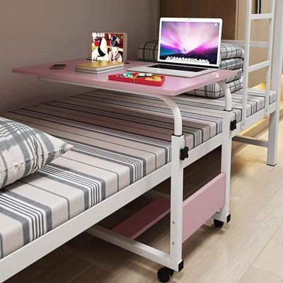 Danneon , Laptop Table with Wheels, Medical Chair/Bed Table, Sofa Side Table for Living Room Portable Desk Tray Table, Height Adjustable, Use for Home Meals Work and Activities(B,80 * 50cm)