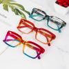 MMOWW 3-Pack Oversized Reading Glasses for Women - Anti Blue Light Glasses with Square Frame (Hawksbill blue+Orange+Rainbow, +1.25) view 3