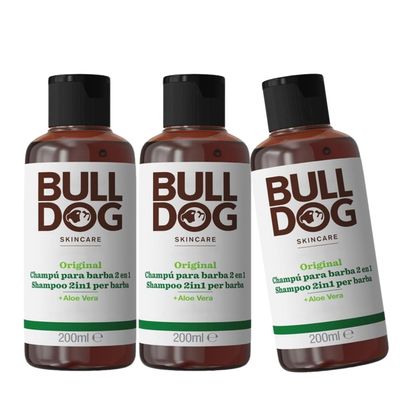 BULLDOG 3 Pack Beard Shampoo and Conditioner 3 x 200ml