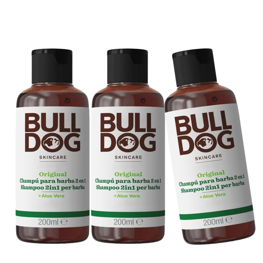 BULLDOG 3 Pack Beard Shampoo and Conditioner 3 x 200ml