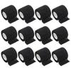 12 Rolls Non Woven Athletic Bandage Cohesive Wrap Bandage Tape Breathable Self Adhesive Bandage Fabric Sports Bandages First Aid Elastic Bandage Black view 1
