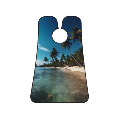EVANEM Tropical Beach Plant Theme Beard Bib, Men'S Beard Trimmer Catcher, With 3 Suction Cups And 1 Storage Bag, Good Gift For Dad & Husband (73x107cm)