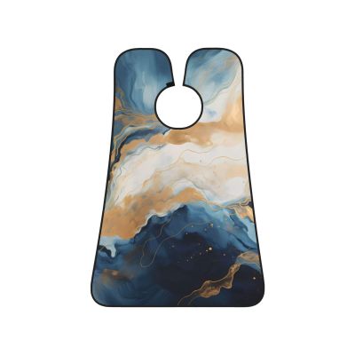 EVANEM Marble Navy Blue Mixed Beard Bib, Men'S Beard Trimmer Catcher, With 3 Suction Cups And 1 Storage Bag, Good Gift For Dad & Husband (73x107cm)