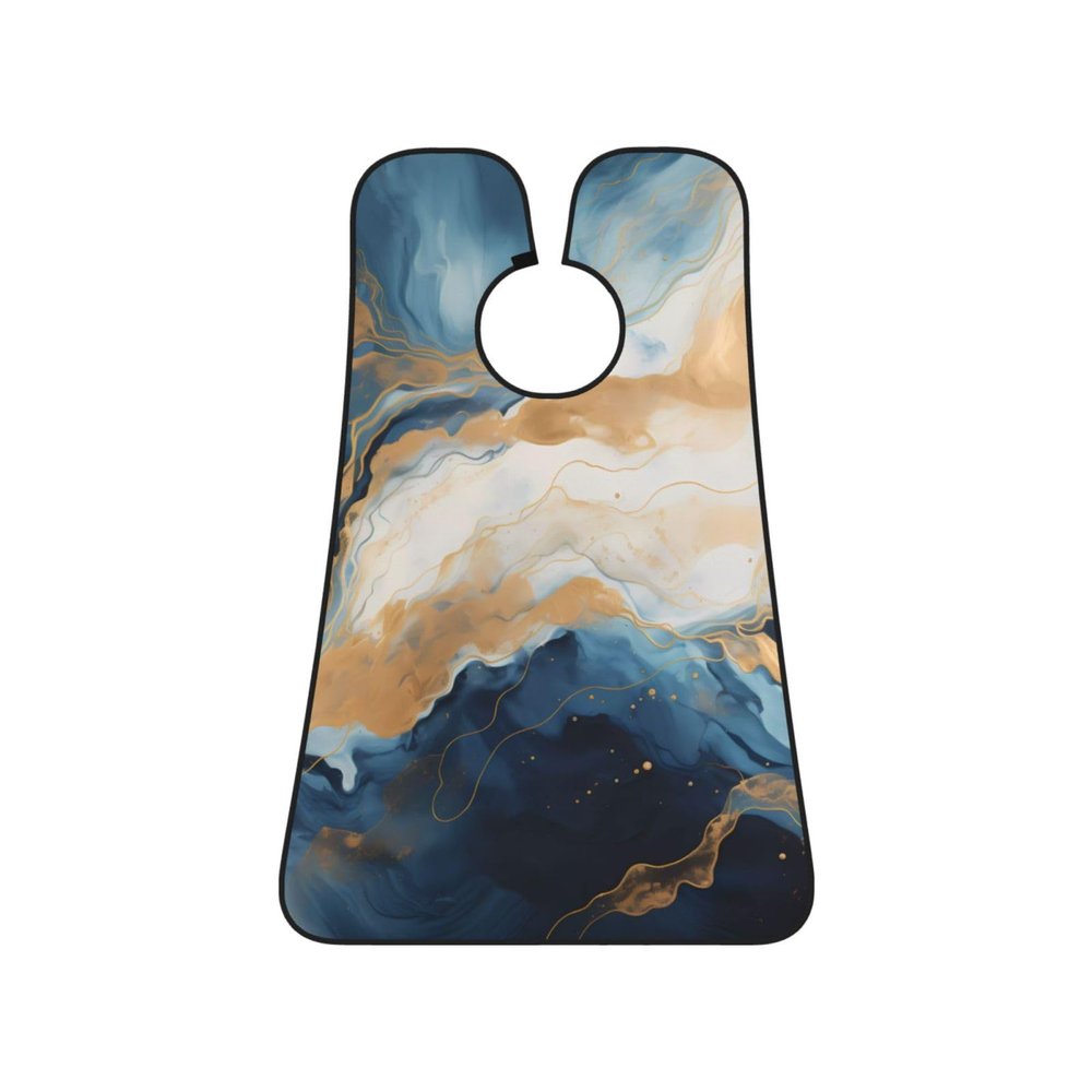 EVANEM Marble Navy Blue Mixed Beard Bib, Men'S Beard Trimmer Catcher, With 3 Suction Cups And 1 Storage Bag, Good Gift For Dad & Husband (73x107cm)