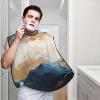 EVANEM Marble Navy Blue Mixed Beard Bib, Men'S Beard Trimmer Catcher, With 3 Suction Cups And 1 Storage Bag, Good Gift For Dad & Husband (73x107cm) view 2