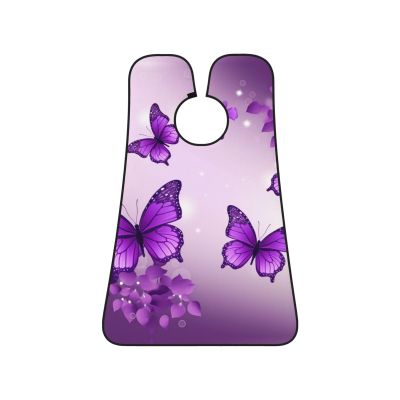 EVANEM Purple Butterflies Beard Bib, Men'S Beard Trimmer Catcher, With 3 Suction Cups And 1 Storage Bag, Good Gift For Dad & Husband (73x107cm)