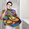 EVANEM Colorful Flip Flops Beard Bib, Men'S Beard Trimmer Catcher, With 3 Suction Cups And 1 Storage Bag, Good Gift For Dad & Husband (73x107cm) view 2