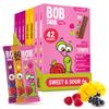 Bob Snail Fruit Leather Stripes  Mix Flavors Raspberry, Blackcurrant, Mango  Sugar Free, Vegan, Natural Healthy Fruit Snacks for Adults and Kids, Bulk Candy Family Box, 42 Bars (Pack of 7, 588g) view 1