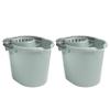 2 X 16L Litre Mop Bucket with easy Strong grip carry Handle 39 x 30 x 29.50 cm Floor Cleaning Bucket Spout Mop Press Bucket Cleaning Carts household mop bucket with removable wringer (Silver Sage) view 1
