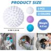 3 PCS Tumble Dryer Balls, Reusable, Energy Saving & Non-Melt, Dryer Balls Washing Ball, Laundry Balls for Washing Machine, for Speeding Drying and Reducing Creases(3 Colors) view 2
