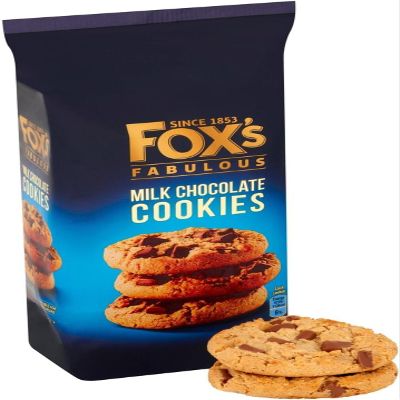 Fox's Fabulous cookie 180g, Three mix luxury varities of Milk, Triple & White chocolate Biscuits for special Occasions, Supreme gift to share with friends and family Snack Value Pack (12, Milk)
