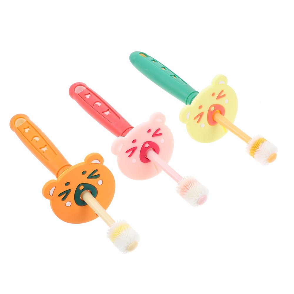 KOMBIUDA 3pcs Boy Girl Rotatable Toothbrushes Wiggle Boy Girl Brush Oral Cleaning Tool