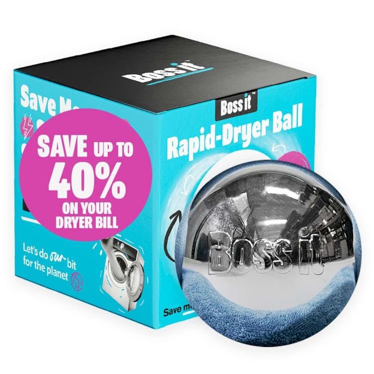BargainsMania Bos It Rapid-Dryer Ball - With Cutting-Edge Mirror HeatBounce Technology, This Rapid-Dryer Ball Effectively Reflects Heat.