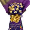 Personalised Chocolate Hamper Gift Bouquet Made With FERRERO purple view 1