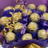 Personalised Chocolate Hamper Gift Bouquet Made With FERRERO purple view 2