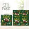 JarThenaAMCS 50pcs Green Football Leaves Disposable Napkins for Party Decor, Thick Paper, Absorbent, 6.5x6.5 inch view 2