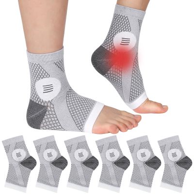 3 Pair Neuropathy Socks for Men & Women, Compression Socks for Ankle Support and Plantar Fasciitis, Functional Socks Size M