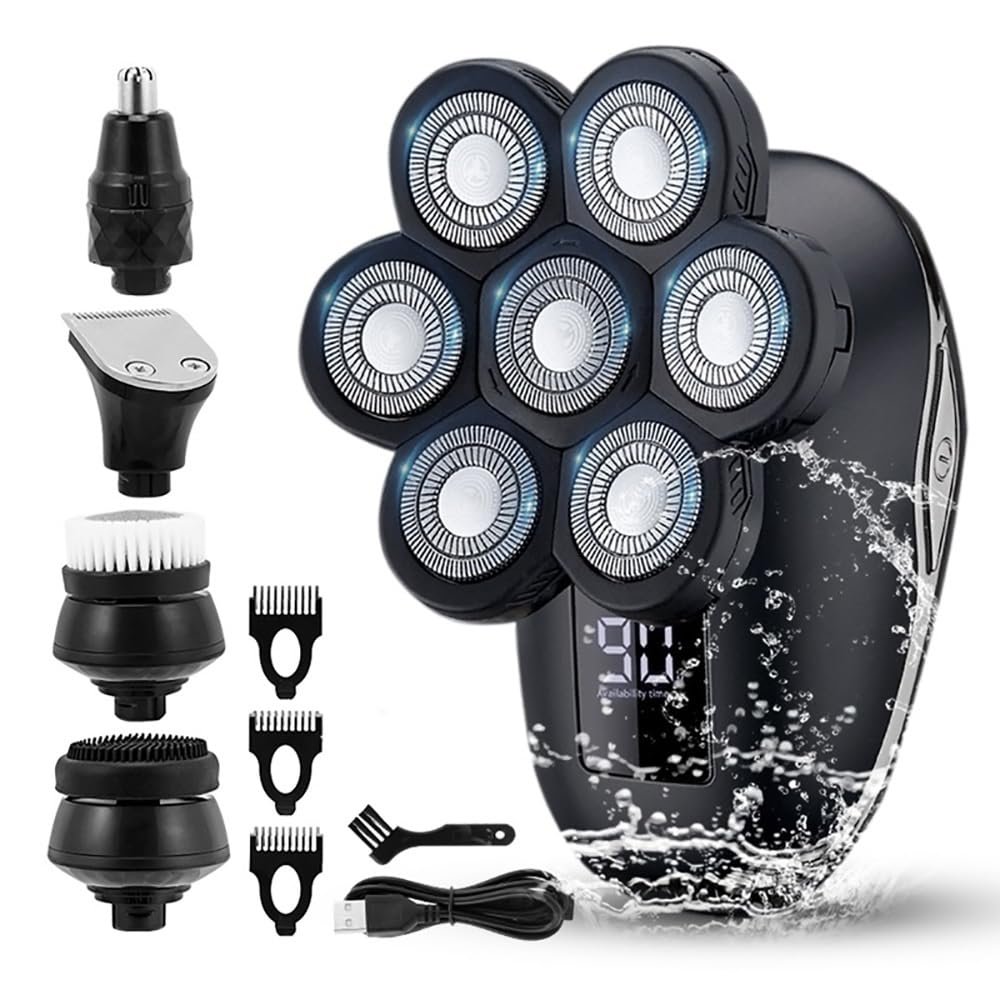Electric Razor for Men, 5 in 1 Bald Head Shaver for Men Beard Shaving Machine Nose Hair Trimmer Grooming Kit
