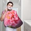 EVANEM One Pink Flower Beard Bib, Men'S Beard Trimmer Catcher, With 3 Suction Cups And 1 Storage Bag, Good Gift For Dad & Husband (73x107cm) view 2