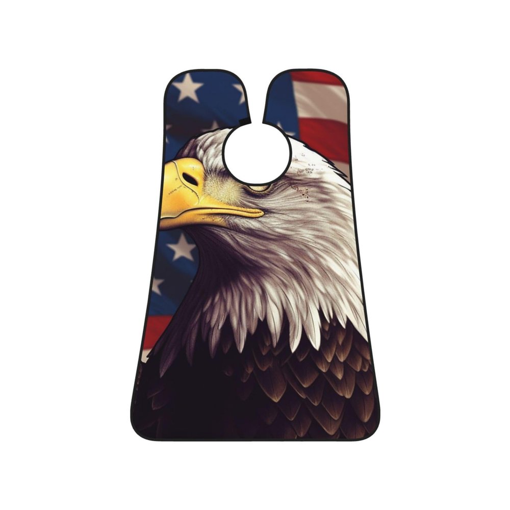 EVANEM Usa Flag And Eagle Beard Bib, Men'S Beard Trimmer Catcher, With 3 Suction Cups And 1 Storage Bag, Good Gift For Dad & Husband (73x107cm)