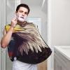 EVANEM Usa Flag And Eagle Beard Bib, Men'S Beard Trimmer Catcher, With 3 Suction Cups And 1 Storage Bag, Good Gift For Dad & Husband (73x107cm) view 2